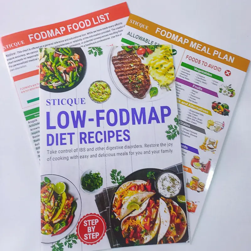 Low FODMAP Food List Chart & Meal Plan, Bloating – Laminated Diet Guide w/Serving Size, Net Carbs, Calories,  Fiber – Elimination Diet Recipes for Beginners