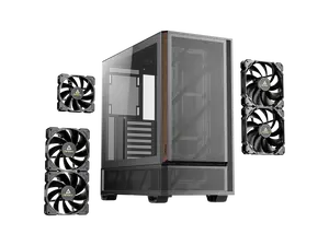 Antec P30 AIR, 3 PWM & 2 PWM Reverse Fans Included, Metal Mesh Front with Premium Wood Accents, Supports 360mm Top Radiator, Optimized Airflow for GPU Cooling, Type-C 3.2 Gen 2, Mid-Tower ATX Case