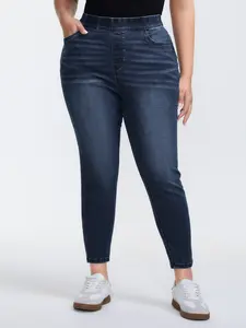 【Summer Turn-Up】【Butt Lifting】BlOOMCHIC Plus Plus Super Stretchy Soft Skinny-Fit Jeans Denimindigo High Stretch Full Length Non-Wash Leisure Style Slanted Pocket High Waist Above the Ankle BBL [1x-6x] 2026 Summer Pick for Mother's Day