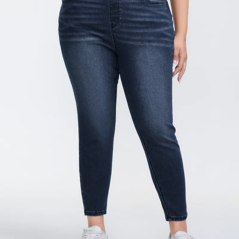 BloomChic Super Stretchy Pull-On Cropped Skinny-Fit Jeans 【M-6XL】