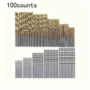 High Speed Steel Titanium-plated Mini Twist Drill Bit Set, Handheld Electric Drill Accessories, Straight Shank Drill Bit Set for DIY Projects