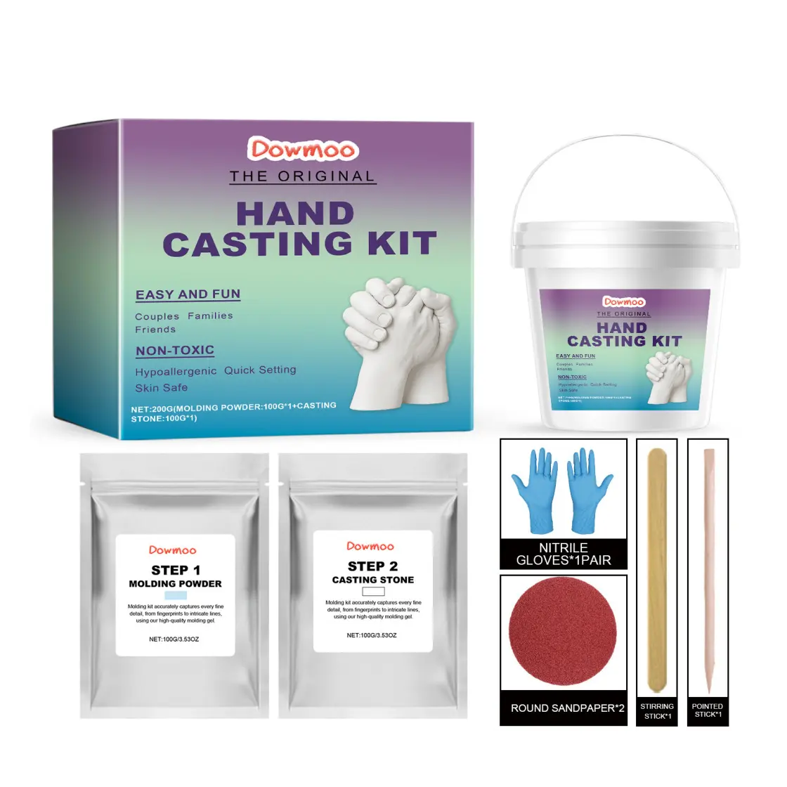 Mini Hand Casting Kit - Original Couples Mold Kit, Sentimental Cute Gifts for Boyfriend, Baby & Maternity Storage Accessory, Sentimental Boyfriend Gifts