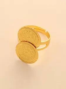 Arabic Antique Coin Ring, Turkish Gold Plated Ring, Dubai African Saudi Women's Middle East Jewelry, Islamic Muslim Coin Ring, Perfect for Daily Wear, Festivals, Weddings, Parties