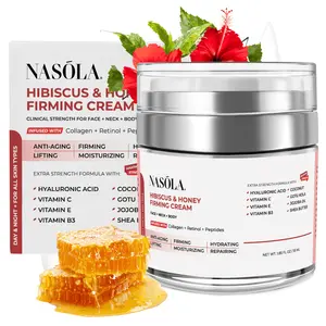 Nasola Hibiscus and Honey Firming Cream – Skin Tightening Moisturizer for Neck, Face & Body – Anti-Wrinkle with Collagen