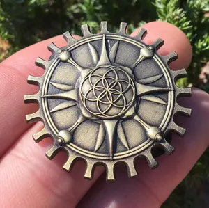 Steampunk Seed Of Life Gear Pin