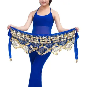 Women’s Unique 320 Coin Triple Straight & Double Angular Belly Dance Hip Belt - Adjustable Waist Chain