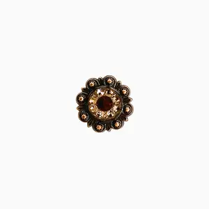 Ruby & Champagne Copper 1" European Crystal Concho