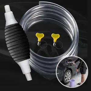 2 in 1 Manual Oil Pump Dual Flow Hand Siphon Pump with Valve Portable Fuel and Water Transfer Tool for Efficient Transfer
