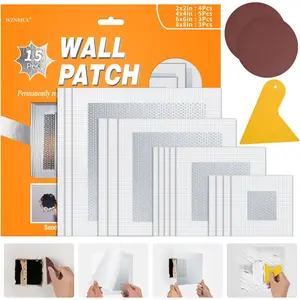 Wall Patch Kit, 15 Pieces Aluminum Self-Mesh Repair Patches for, Multiple Sizes 2/4/6/8 Inch, Permanently Repairs Damaged and Ceilings