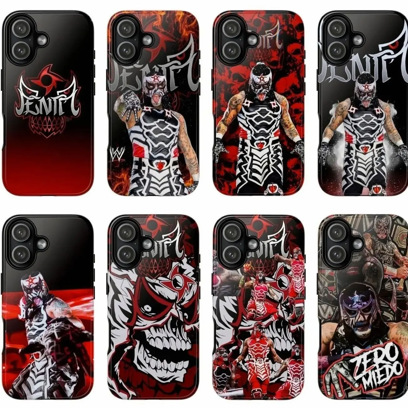8 Styles Penta El Zero Miedo Phone Case, WWE Lucha Libre Zero Miedo Era, Compatible with iPhone X, 11, 12, 13, 14, 15, 16, 17 & more
