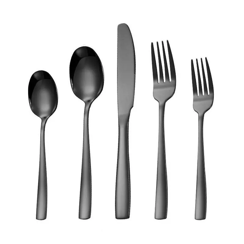 30 thick-handled, mirror-polished Kitchen Dining Utensils, including knives, forks, and spoons, suitable for various occasions such as weddings, birthdays. The set includes dishwasher-safe knives. Dinnerware Sets, Tableware Set