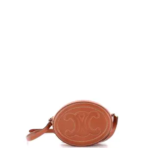 Pre-owned Celine material Messenger Bags Triomphe Oval Crossbody Bag Leather Mini by Rebag