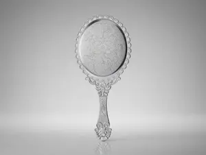 Elegant Vintage Silver Hand Mirror – Ornate Victorian Vanity Mirror