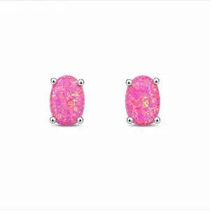 Pink opal earrings
