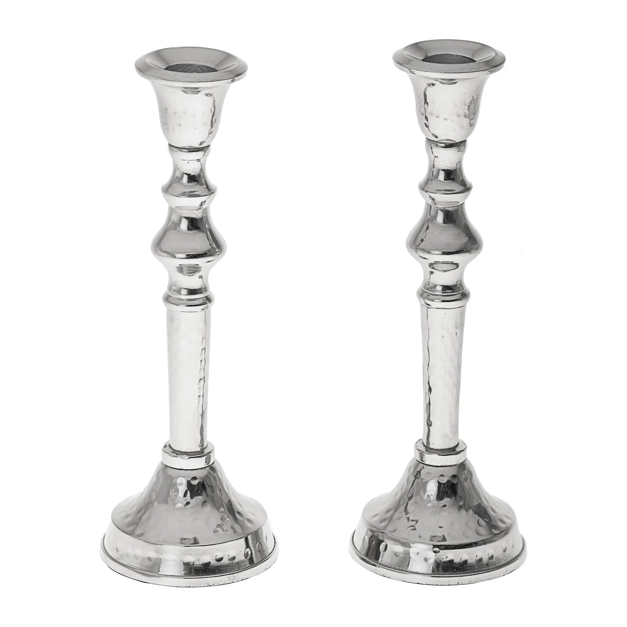 Copa Judaica Hammered Stainless Steel Candle Holders