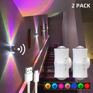 Motion Sensor Night Light, Rechargeable Stick On LED Light for Bedroom Hallway Stairs, Magnetic Wall Light, RGB Home Decor tiktokshopspringglowup summervibes
