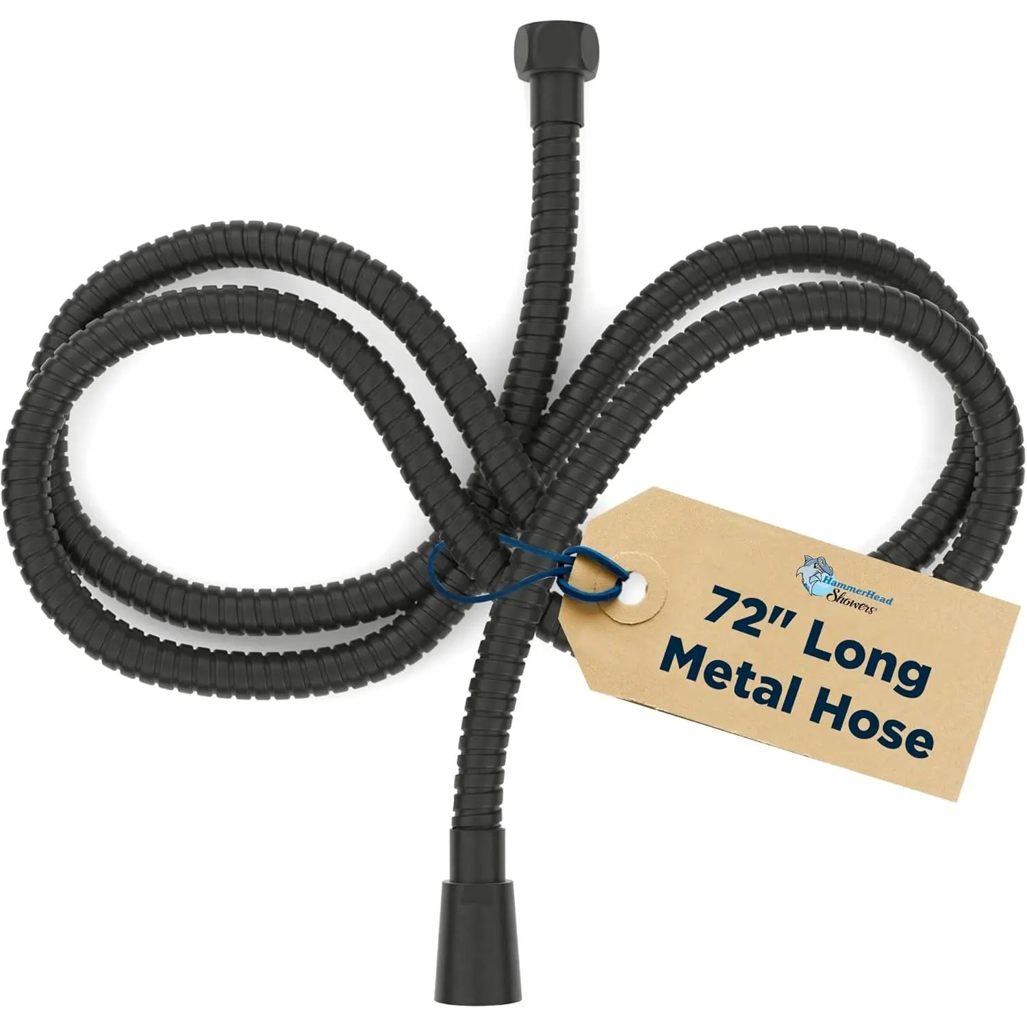 All Metal Shower Hose Attachment for Showerhead, Extra-Long 72-Inch Universal Replacement Hose for Hand held Shower, Matte Black
