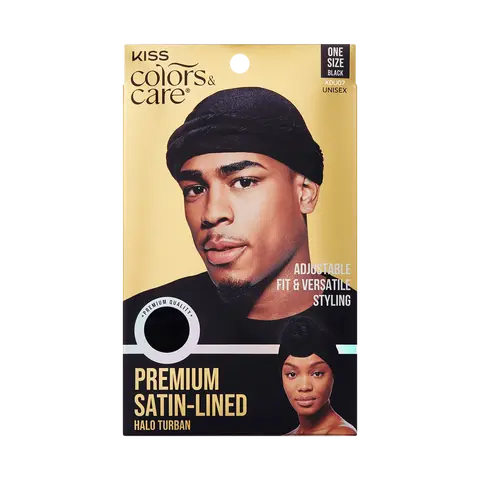 Kiss Colors & Care Premium Satin-Lined Halo Turban - Black | Hair Turban, Hair Accessories