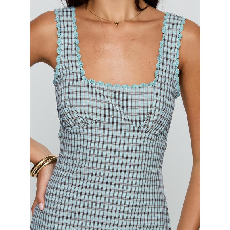 Dasha Mini Dress Blue / Brown Check