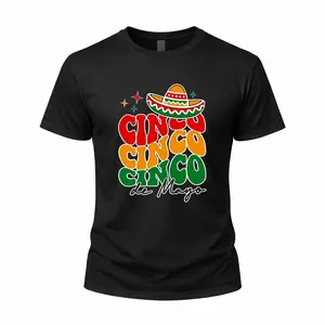 Cotton Unisex Oversized T-Shirt Tee with Cinco de Mayo Graphic Print, Festive Sombrero Party Design for Holiday Celebration, Funny Meme T-Shirt outdoorfun