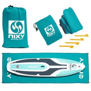 NIXY Landing Mat - 11'8" x 4'7" Durable Lightweight Ripstop Nylon Mat for Paddle Boards Surfboards & Scuba Gear with Sandproof Water Resistant Design & Portable Storage Bag