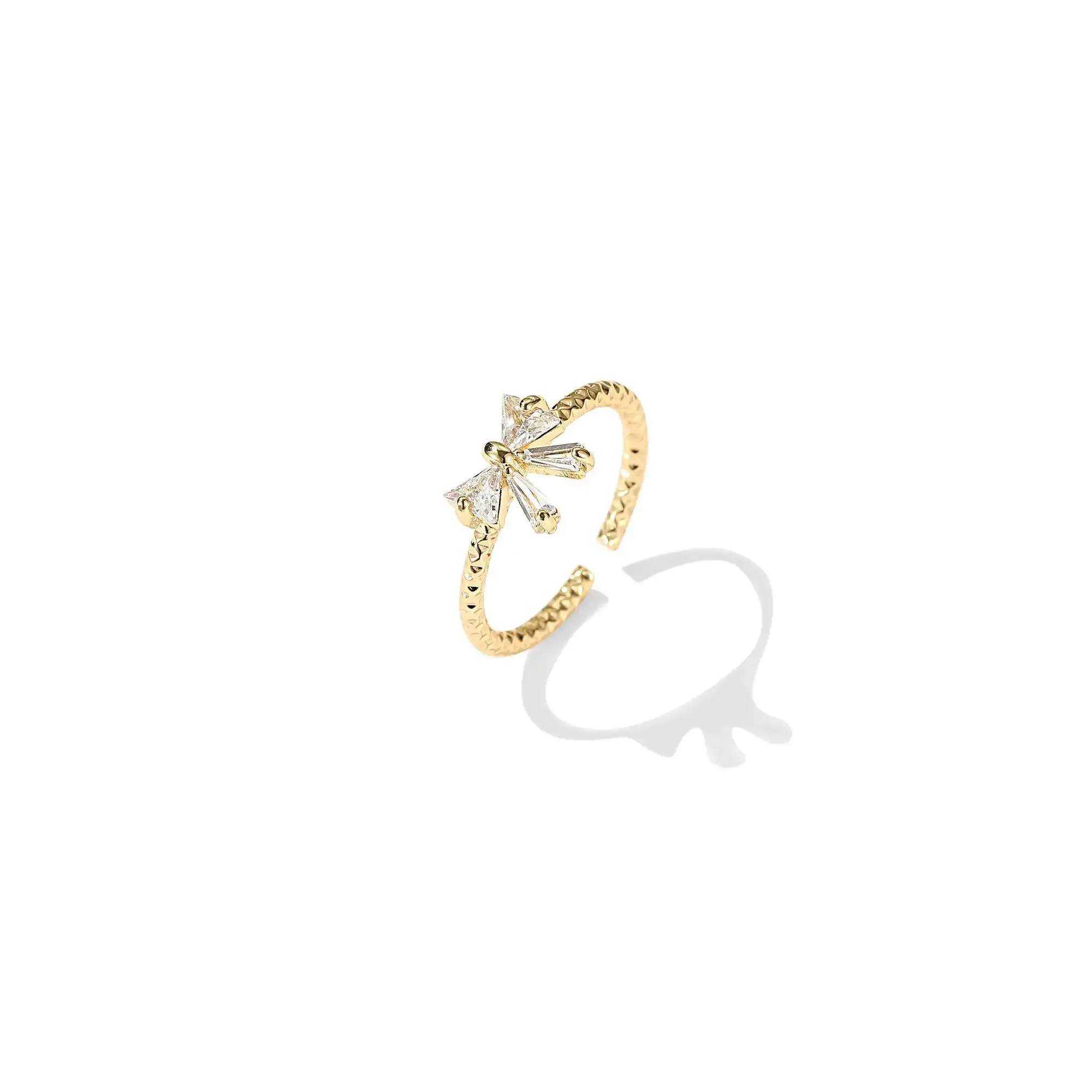 Adjustable Bowtie Sparkle Ring - Fashion Jewelry