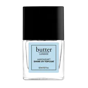 butter LONDON Hardwear Shine UV Top Coat 0.2 fl oz - High-Gloss Protection for Extended Wear Nail Polish Glossy
