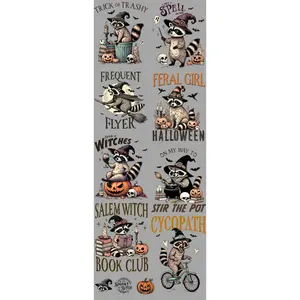 Feral Girl Halloween DTF Transfer Gang Sheet 22" wide x 60" long. Direct To Film