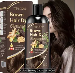 3-in-1 Shampoo, Brown Hair Color & Conditioner — Natural Herbs, Moisturizing Care, Non-Irritating, Smooth Finish, Natural, Color-Depositing Shampoo, Unisex, Suitable for All Hair Types. Travel Size.