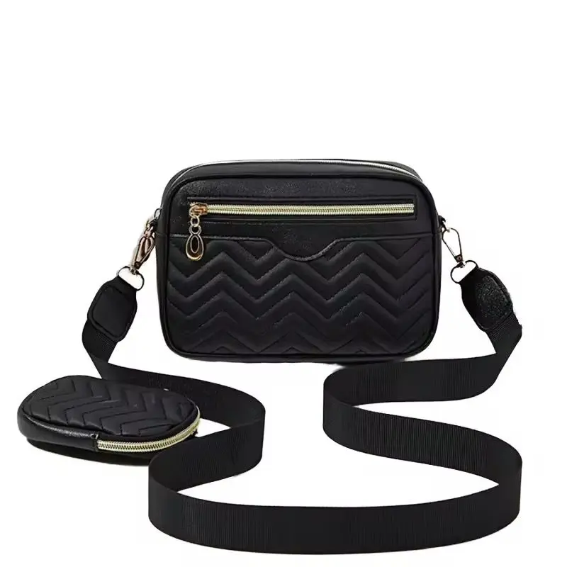 Bolso de hombro doble cierre con monedero.