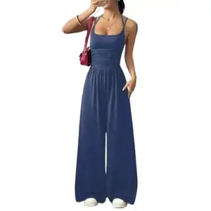 NEW[NEW]2026Summer bestsellers: Loose-fitting halter women's casual strapless jumpsuit, summer wide-leg loose pants Overalls Rompers Sleeveless Bridal, Accessories, Fabric(Gift)11