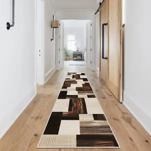 Geometric Pattern Floor Mat, 1 Count Non-slip Soft Floor Carpet, Decorative Area Rug for Home Living Room Bedroom, Vanity Decor Accessories, Modern Abstract Rug