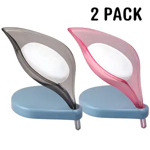 2-Pack Soap Holder Set with Clear Stand - Stylish, Durable, and Practical Soap Holder for Bathroom or Kitchen