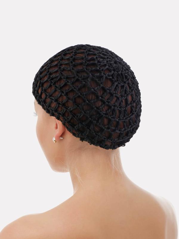 Pure Color Crochet Elastic Handmade Hair Band, Women's Hair Net Hat, Sleep Cap, Bath Cap, Shower Cap, Pure Color Hair Protection Cap