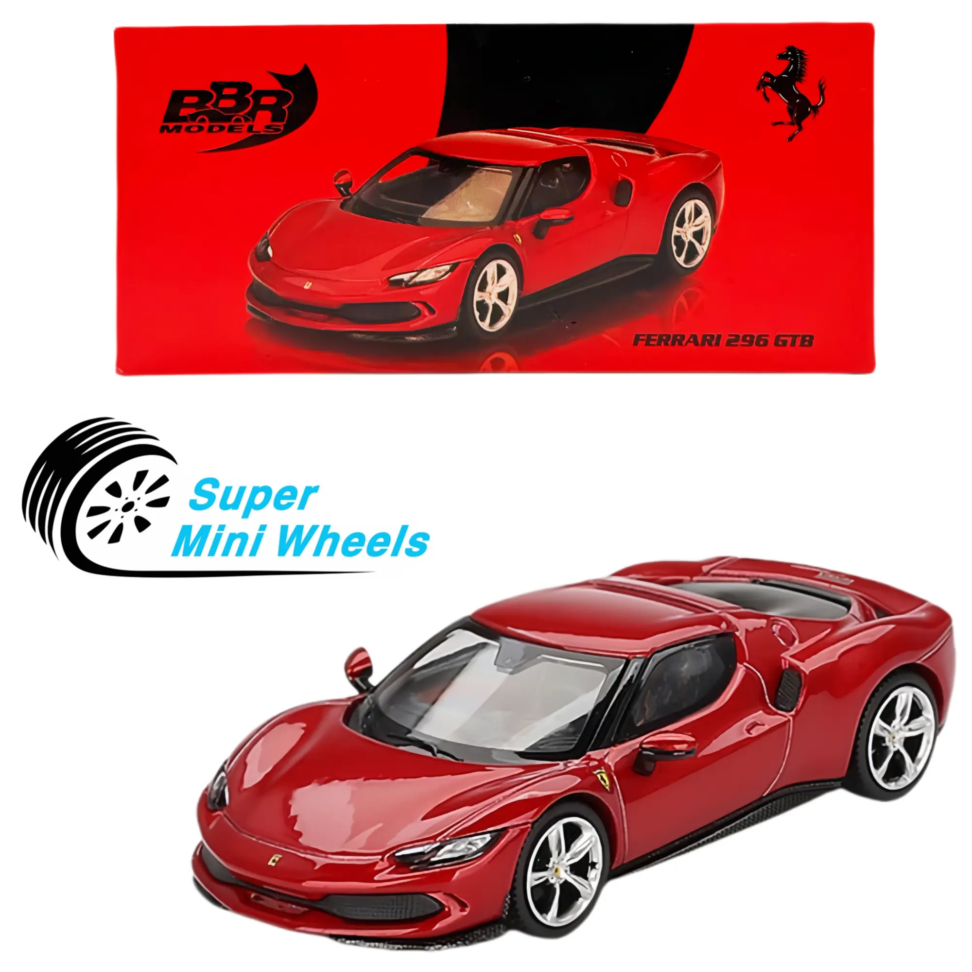 BBR Models 1:64 Ferrari 296 GTB – Rosso Imola - Limited Edition