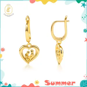 Hug of Love Heart Shape Drop Earrings Silver-Plated Jewelry Birthday Valentine's Day Wedding Engagement Anniversary Daily Wear