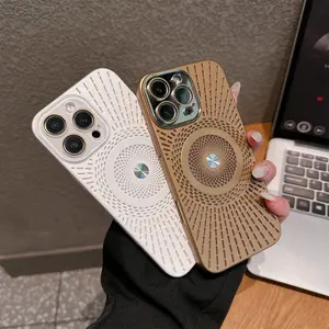 Hollow Out Design Phone Case, 1 Count Magnetic Smartphone Protective Casing Cover, Phone Accessories Compatible with iPhone 12 13 14 15 16 Pro Max