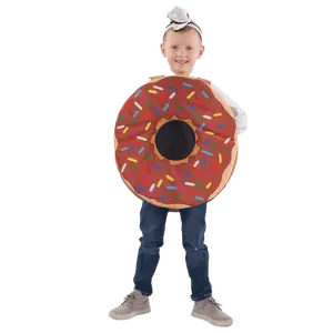 Sprinkle Doughnut Costume For Kids - Chocolate Frosted Doughnut Tunic with Sprinkles & Baker Hat – Funny Food Costume for Halloween, School Plays & Cosplay