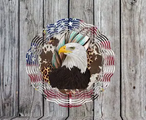 Eagle and Flag Windspinner