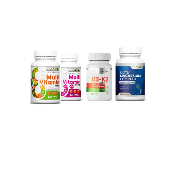 Men’s & Women’s Daily Essentials Pack - Curated Clean, Gluten-Free, Dairy-Free Supplements, Daily Dietary Supplement for Women, Healthcare Wellness Vitamins