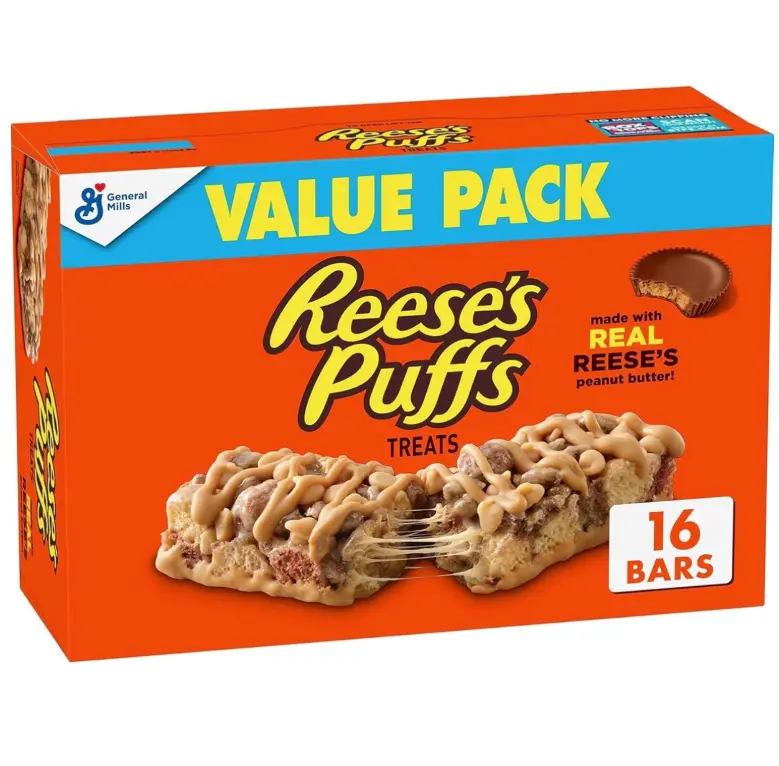 Reese's Puffs Peanut Butter & Cocoa Cereal Bars, Value Pack, 16 ct, 13.6 oz