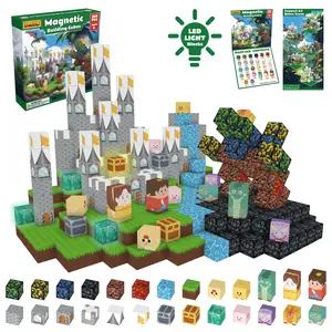 Dinosaur Magnetic Building 100PCS 200PCS Blocks, Magnetic Square Puzzle Assembling Educational Toy for Kids Outdoorfun