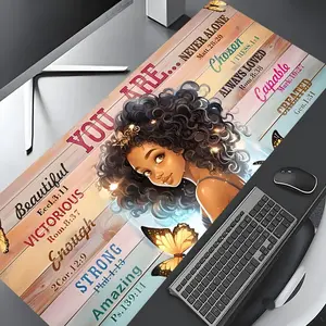 African Woman Pattern Mouse Pad, Rectangle Gaming Mouse Pad, Non-slip Rubber Base Mousepad for Home Office Game Room Desk