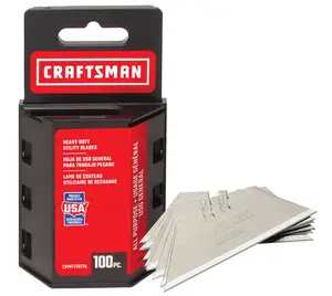 CRAFTSMAN Utility Knife Blades, 100 Pack, for Drywall, Leather, Rubber and More (CMHT11921A)