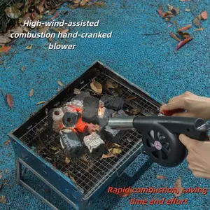 Portable Hand-Cranked Fan for Outdoor Use, Lightweight Design for Easy Carrying, Ideal for BBQ, Camping, Fire Pit, Stable Ignition