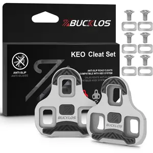 BUCKLOS KEO Cleats for Road Bike Cycling Cleats Compatible with Look KEO Pedals - Anti-Slip TPU Surface Float Cleats for Indoor Peloton & Outdoor Road Bicycle