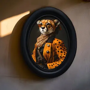 Vintage Art Style Leopard Queen Pattern Decorative Home Item, Leopard Queen Design, Perfect for Halloween Christmas Thanksgiving Wall Decoration