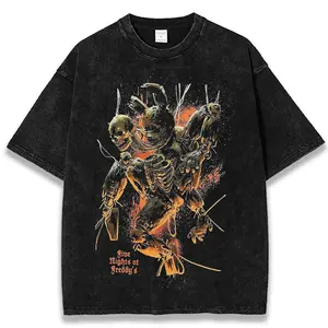 Five Nights at Freddy's 3 Washed Graphic Tee, Horror Game Shirt, Vintage Cotton T-Shirt for Game Fan Menswear, Gamer Gift, Streetwear Fabric Top