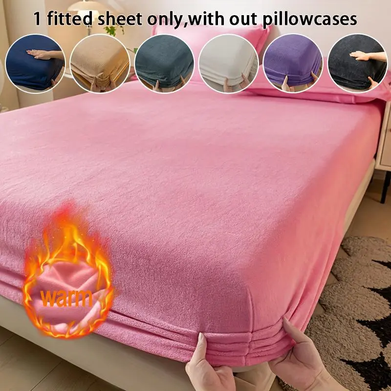 Solid Color Fitted Sheet, 1 Count Soft Comfortable Bedding Fitted Sheet, Bedding Supplies for Home Bedroom, Guest Room, Hotel, Hotel Quality Sheets, Silky Fitted Sheet, Microfiber Bed Sheets