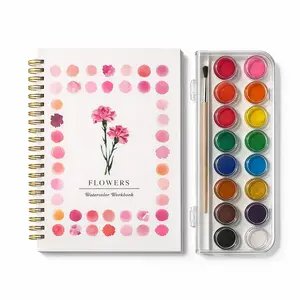 Watercolor Workbook for Beginners, Beginner Friendly, DIY Watercolor Painting Book, Watercolor Specific, Refillable Loose-Leaf Sketchbook, Loose Leaf Pages, Ideal for Art Enthusiasts, Enhanced Experimentation, Doodle Books, Watercolor Flowers Workbook
